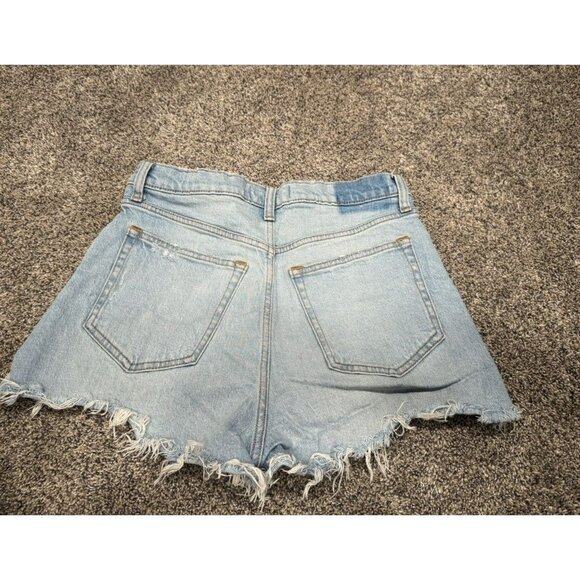 abercrombie and fitch the cutoff short high rise Blue Sz 28 EUC - Picture 3 of 6